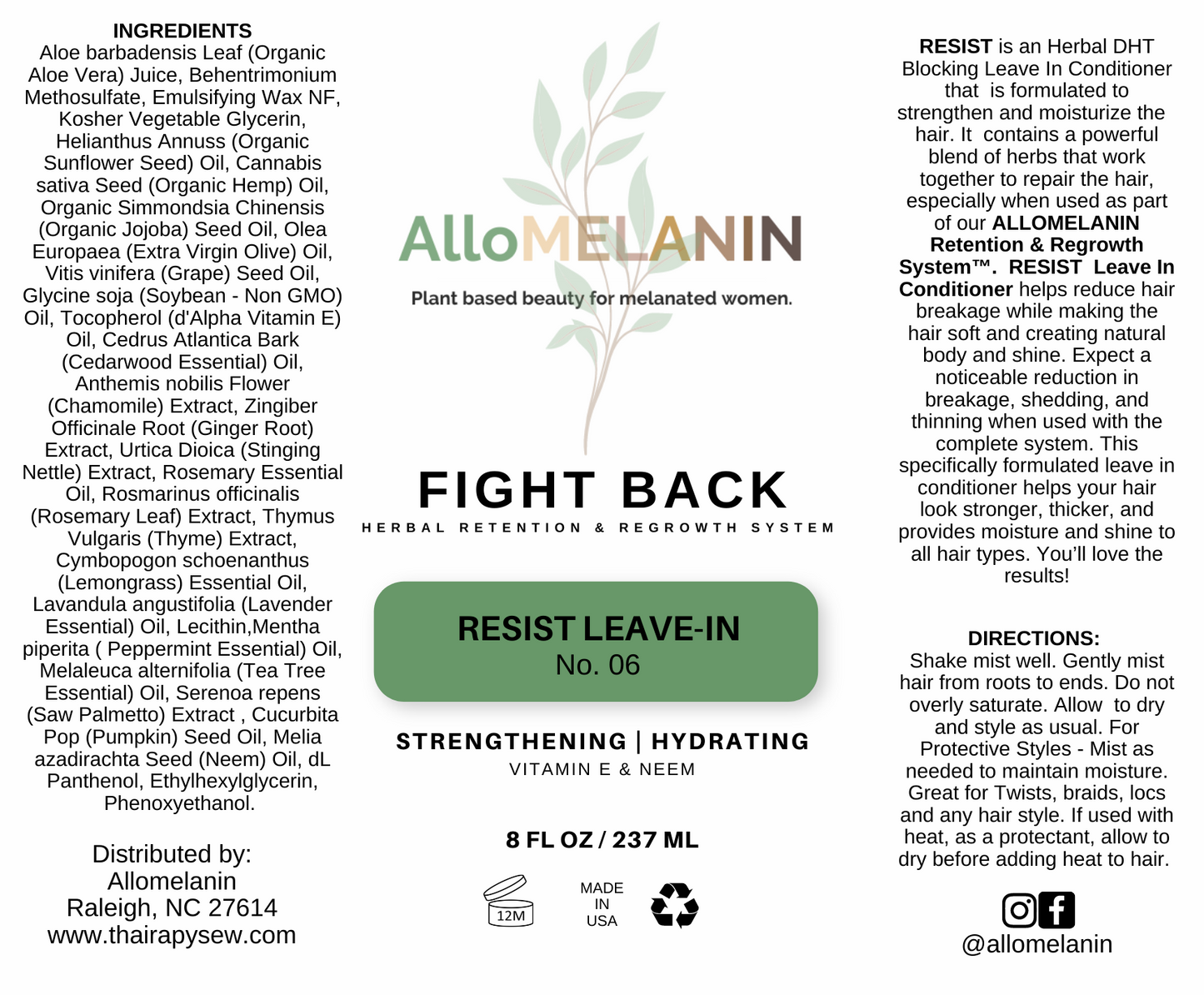 Fight Back Resist Leave-In-Step #6